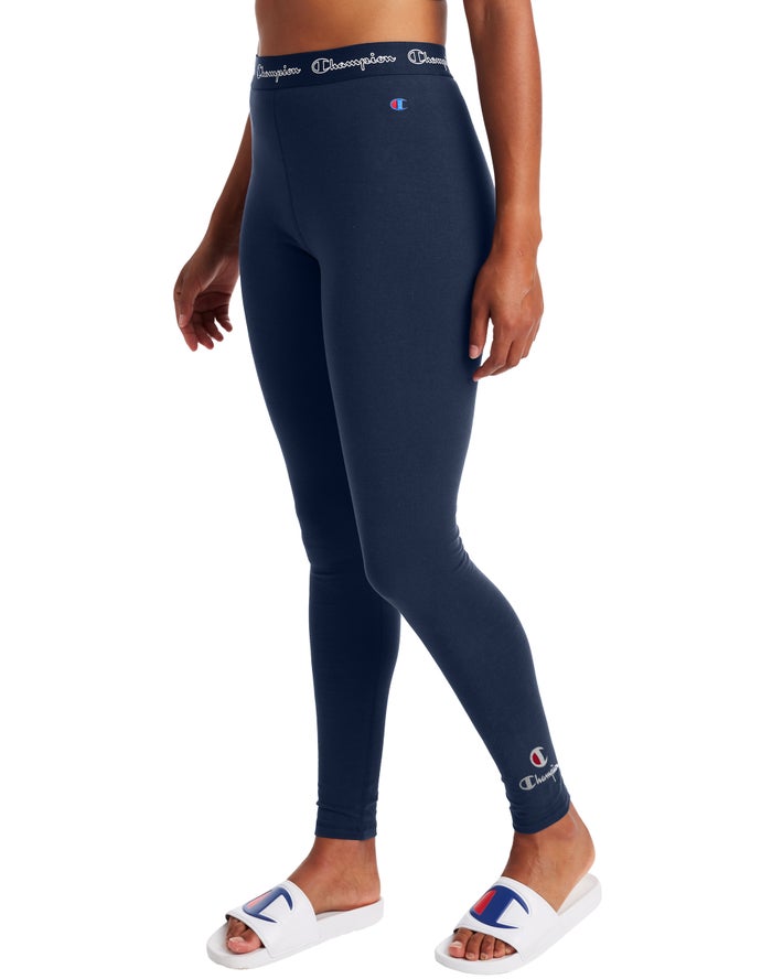 Champion Dame Leggings Mørkeblå - Authentic - Danmark RME-468952